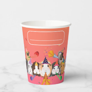 Cute Guinea Pig Birthday Party Paper Cups