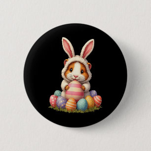 Cute Guinea Pig Bunny Easter Guinea Pig Happy East 6 Cm Round Badge
