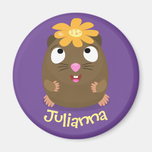 Cute guinea pig cartoon illustration magnet