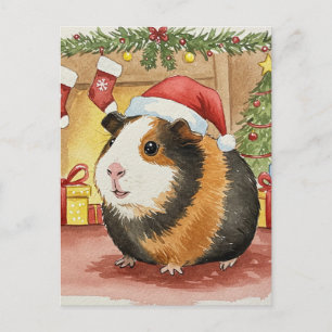 Cute Guinea pig Christmas Cavia Cavy Postcard
