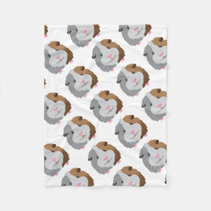 cute guinea pig face fleece blanket