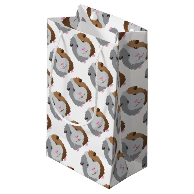 cute guinea pig face small gift bag (Front Angled)