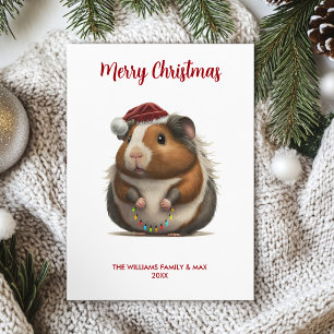 Cute Guinea Pig Family Christmas Holiday Card