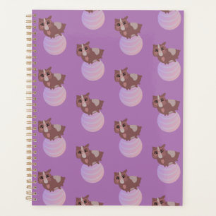 Cute Guinea Pig Fitness Exercise Ball Purple  Planner