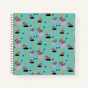Cute Guinea Pig Fitness Exercise Ball Stars   Notebook