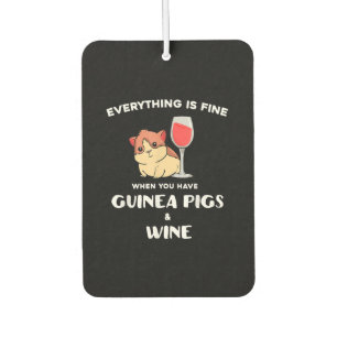 Cute Guinea Pig Gift Wine Lover Car Air Freshener