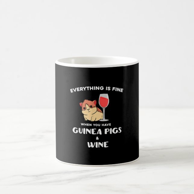 Cute Guinea Pig Gift  Wine Lover Coffee Mug (Center)