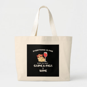 Cute Guinea Pig Gift  Wine Lover Large Tote Bag