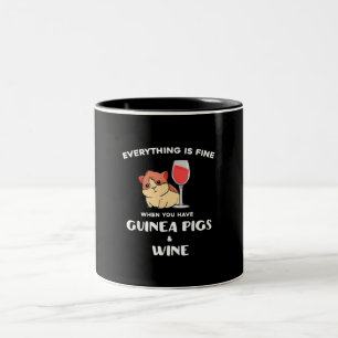 Cute Guinea Pig Gift Wine Lover Two-Tone Coffee Mug