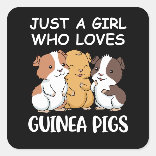 Cute Guinea Pig Gifts Girls Kawaii Guinea Pig Gift Square Sticker (Front)