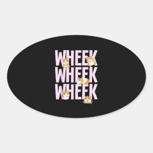 Cute Guinea Pig Hamster Oval Sticker
