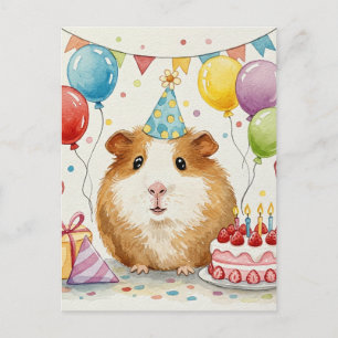 Cute Guinea pig Happy Birthday Postcard