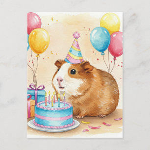 Cute Guinea pig Happy Birthday Postcard