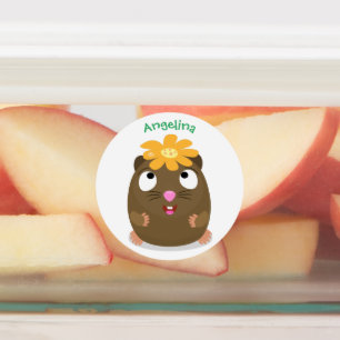 Cute guinea pig happy cartoon illustration