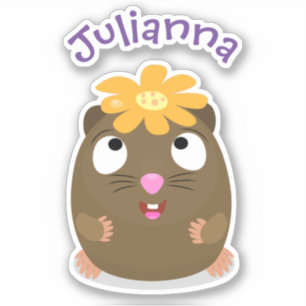 Cute guinea pig happy cartoon illustration