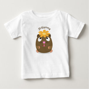 Cute guinea pig happy cartoon illustration baby T-Shirt