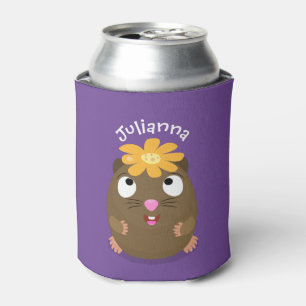 Cute guinea pig happy cartoon illustration can cooler