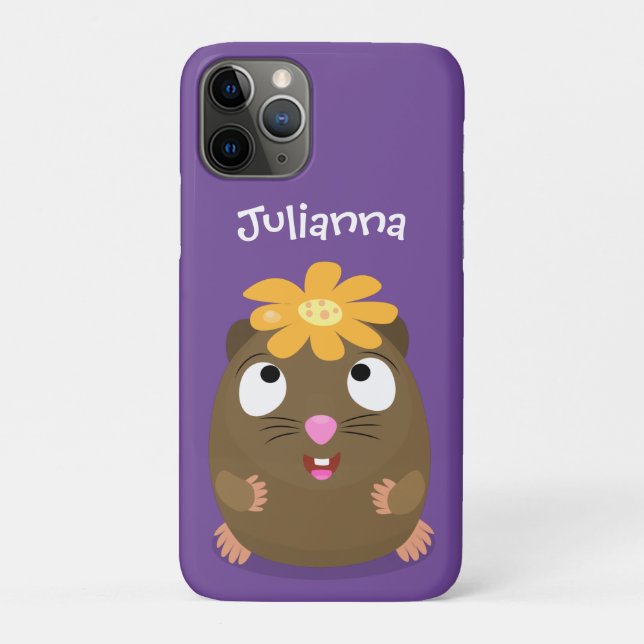 Cute guinea pig happy cartoon illustration Case-Mate iPhone case (Back)