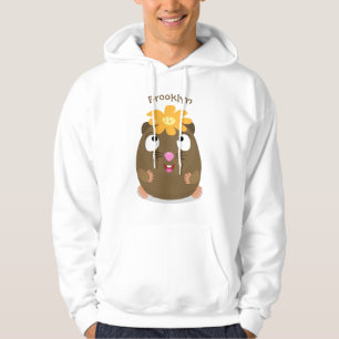 Cute guinea pig happy cartoon illustration hoodie