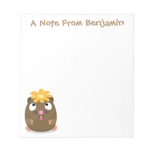 Cute guinea pig happy cartoon illustration notepad