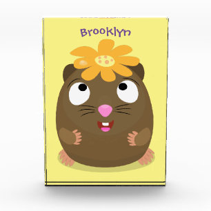 Cute guinea pig happy cartoon illustration photo block