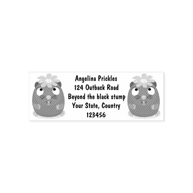 Cute guinea pig happy cartoon illustration self-inking stamp (Design)