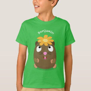 Cute guinea pig happy cartoon illustration T-Shirt
