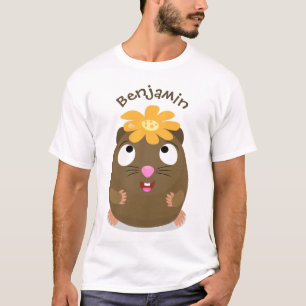 Cute guinea pig happy cartoon illustration T-Shirt