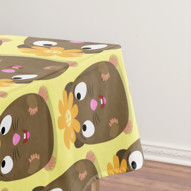 Cute guinea pig happy cartoon illustration tablecloth (In Situ)