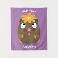 Cute guinea pig happy cartoon illustration