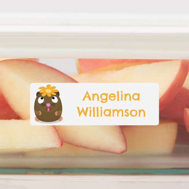 Cute guinea pig happy cartoon personalised (Affixed)