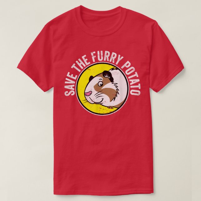 Cute Guinea Pig I Save The Furry Potato 782  T-Shirt (Design Front)