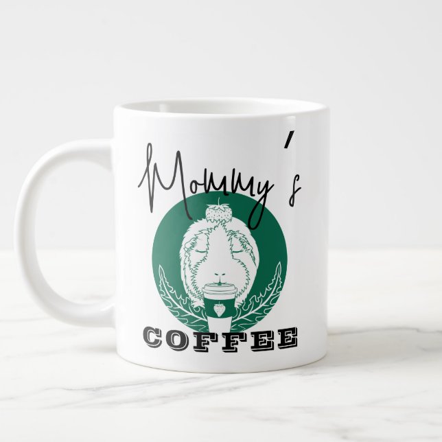 Cute Guinea Pig Large Coffee Mug (Left)