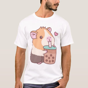 Cute Guinea Pig Loves Drinking Bubble Tea T-Shirt