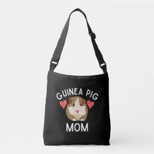 Cute Guinea Pig Mum Lover Gift Red Hearts Funny Crossbody Bag