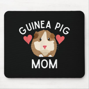 Cute Guinea Pig Mum Lover Gift Red Hearts Funny Mouse Mat