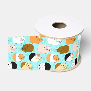 Cute Guinea Pig Pattern Grosgrain Ribbon