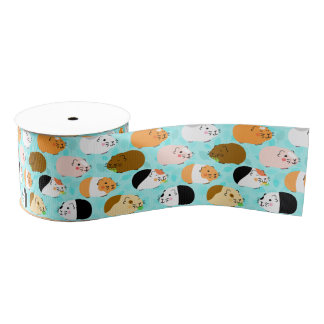 Cute Guinea Pig Pattern Grosgrain Ribbon