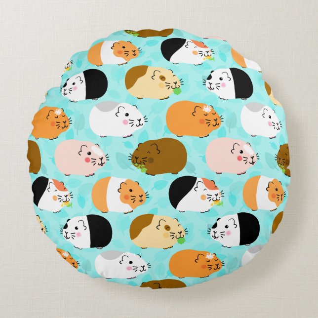 Cute Guinea Pig Pattern Round Cushion (Front)
