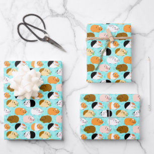 Cute Guinea Pig Pattern Wrapping Paper Sheet