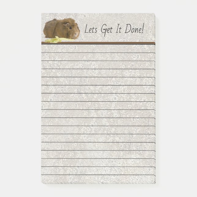 Cute Guinea Pig Pet Photograph Lined Template Post-it Notes (Front)