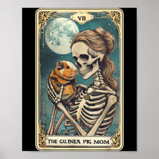 Cute guinea pig skeleton mom tarot card owner petC Poster
