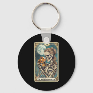Cute guinea pig skeleton mum tarot card owner petC Key Ring