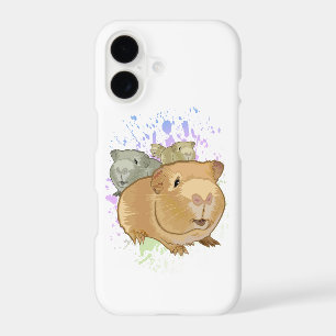 Cute Guinea Pig Trio Rainbow Paint Splash Animal
