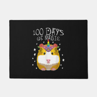 cute guinea pig unicorn 100 days of magic in schoo doormat