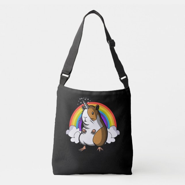 Cute Guinea Pig Unicorn Cavy Pet Crossbody Bag (Front)
