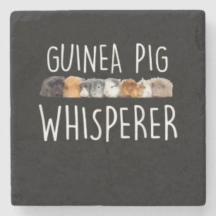 Cute Guinea Pig Whisperer Animal Lover Gift Stone Coaster