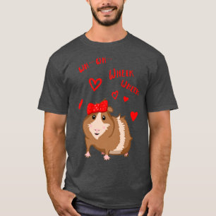 Cute guinea pig with bow Wheek Wheek gift T-Shirt