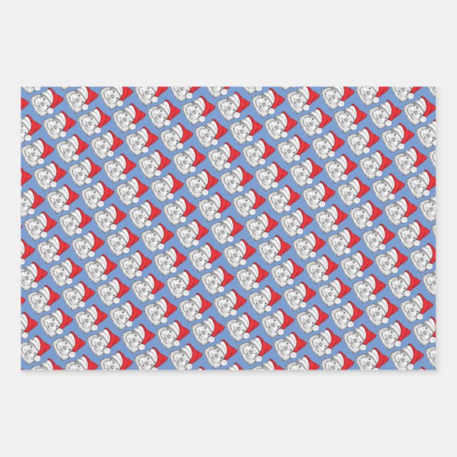 Cute Guinea Pig with Christmas hat, personalised  Wrapping Paper Sheet (Front 3)