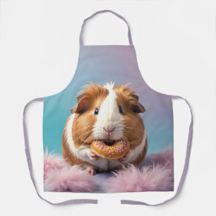 Cute Guinea Pig With Doughnut Pastel Gradient  Apron